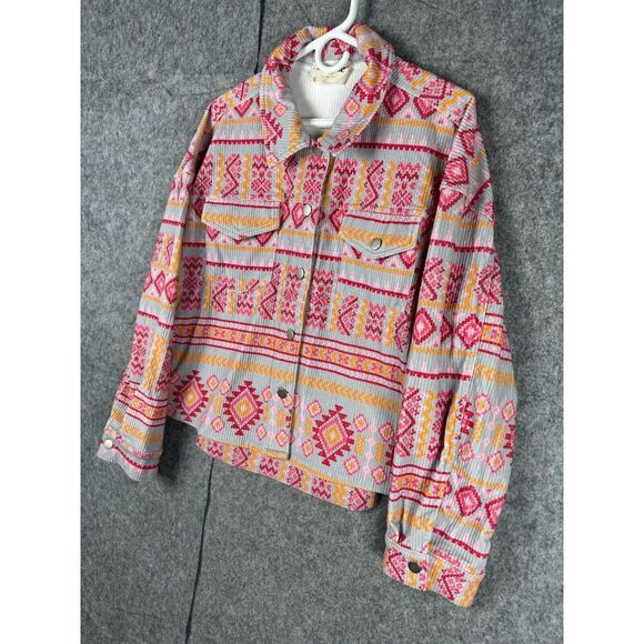 Savanna Jane Shacket Women's Large Aztec Southwest Button Up - Picture 2 of 10